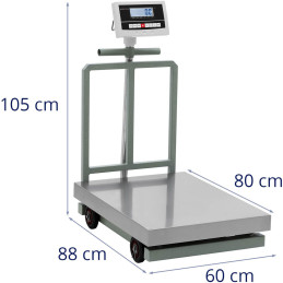 
Platforminės svarstyklės 80x60cm mobilus sandėlis 1000kg / 0,2kg
