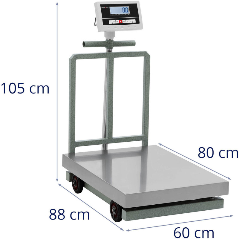Platforminės svarstyklės 80x60cm mobilus sandėlis 1000kg / 0,2kg