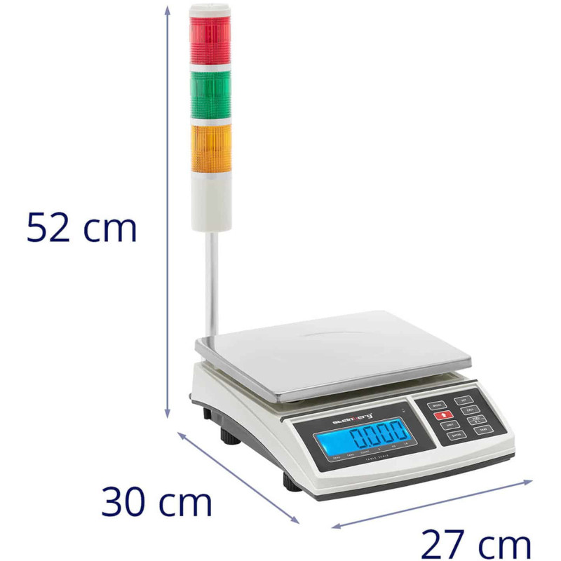 Pašto svarstyklės su LCD signalų stulpeliu 3kg / 1g
