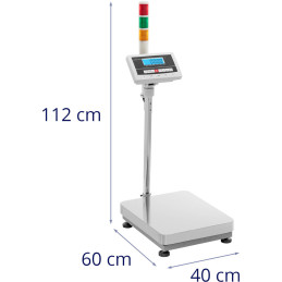 
Sandėlio platforminės svarstyklės su LCD šviesos stulpeliu 300kg / 0,005kg
