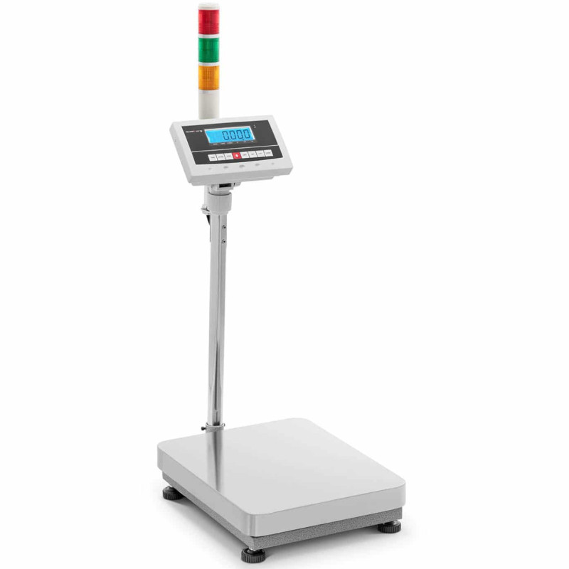 Sandėlio platforminės svarstyklės su LCD šviesos stulpeliu 150kg / 0,005kg