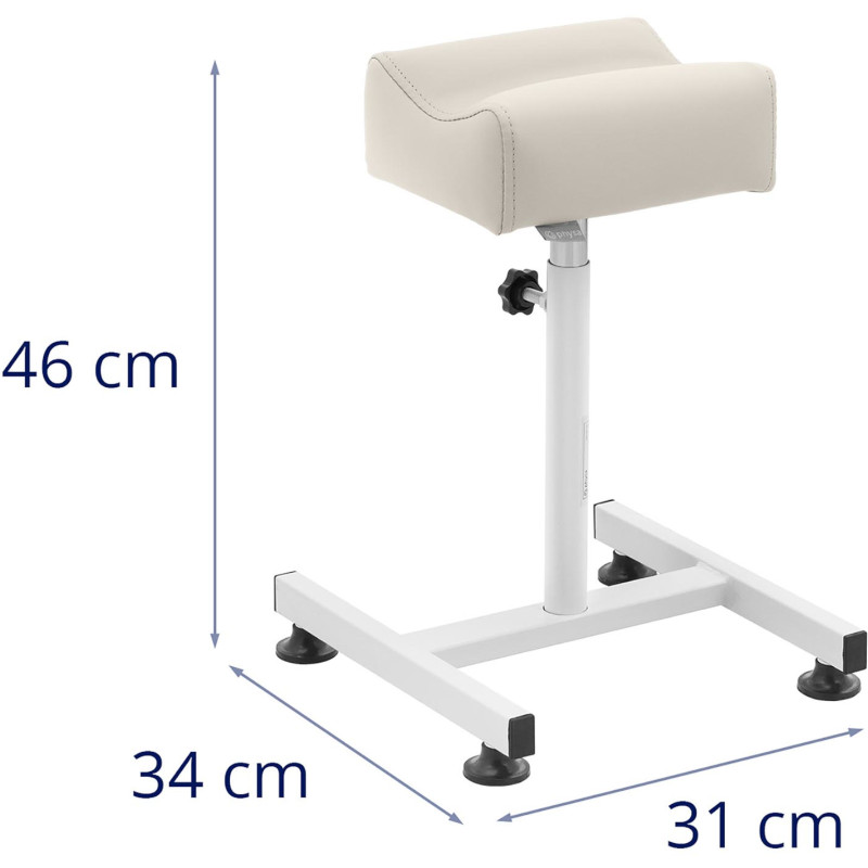 Kosmetinio pedikiūro pėdų atrama 24x22cm aukštis 47-67cm - kreminė