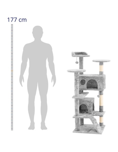 
Stulpelis, bokštelis, katės namelis, 2 rutuliai, 49x49x137cm UNI_CT_03
