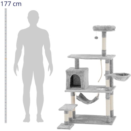 
Braižymo bokštelis katės namas rutulinis hamako virvė 74x73x158cm UNI_CT_04
