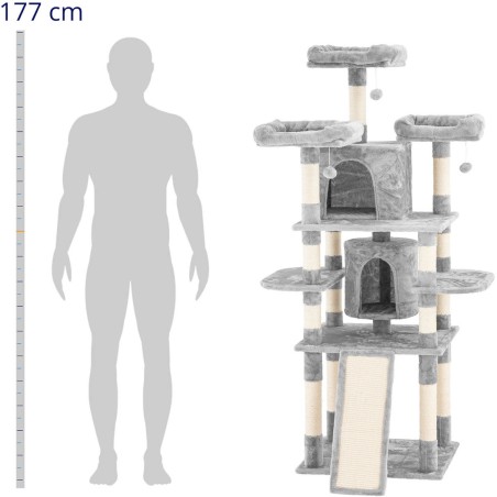 
Braižymo bokštelis kačių namas kamuoliukai gultai 60x50x172cm UNI_CT_06
