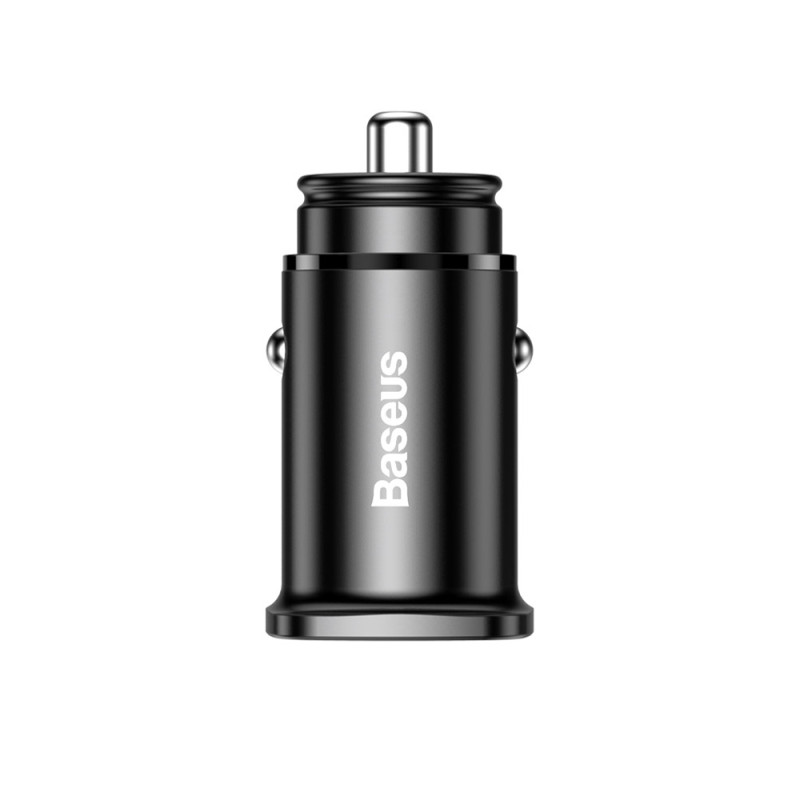 
Išmanusis automobilinis įkroviklis su 2 USB prievadais ir USB-C QC PD juoda spalva
