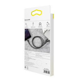 
Patvarus pintas kabelis, skirtas iPhone USB - Lightning QC3.0 2.4A 1m juodai pilkas
