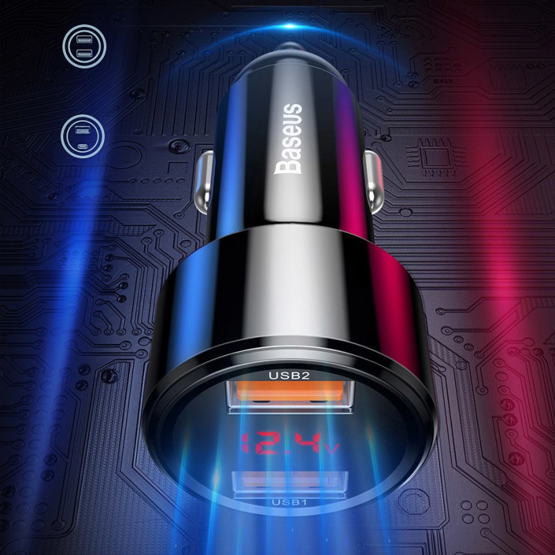 Magic Series PPS QC 4.0+ QC3.0 automobilinis įkroviklis 45W 6A juodas