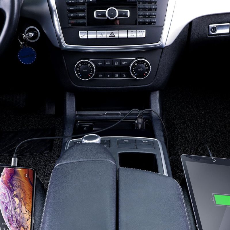 Automobilinis įkroviklis 2x USB Magic Series Dual QC 3.0 45W 6A juodas
