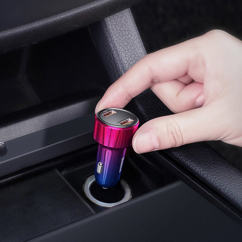 Automobilinis įkroviklis 2x USB Magic Series Dual QC 3.0 45W 6A juodas