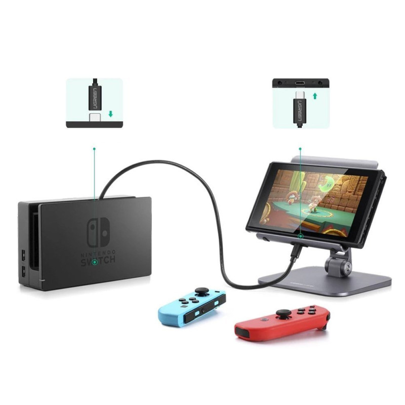 USB-C 3.1 laido ilgintuvas 0,5 m juodas