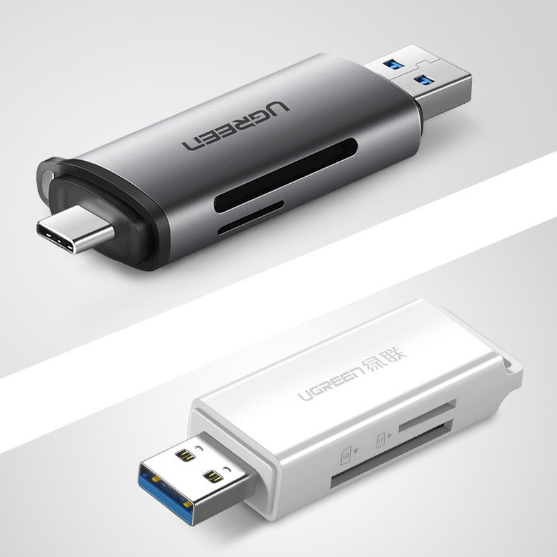 Universalus micro SD kortelių skaitytuvas USB 3.0 ir USB-C 3.0, pilkas