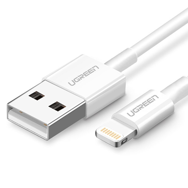 
iPhone USB - Lightning MFI kabelis 2m 2.4A baltas
