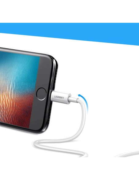 
iPhone USB - Lightning MFI kabelis 2m 2.4A baltas
