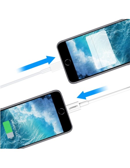 
iPhone USB - Lightning MFI kabelis 2m 2.4A baltas
