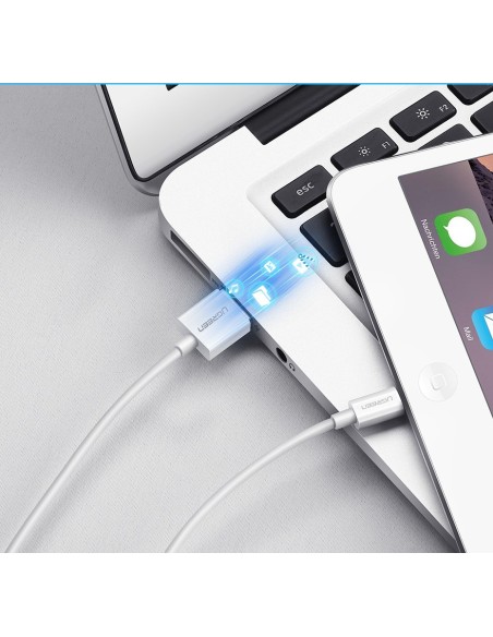 
iPhone USB - Lightning MFI kabelis 2m 2.4A baltas
