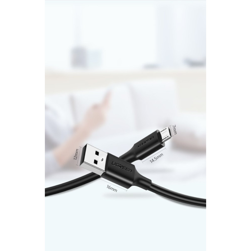 USB - micro USB laidas 2A 2m juodas