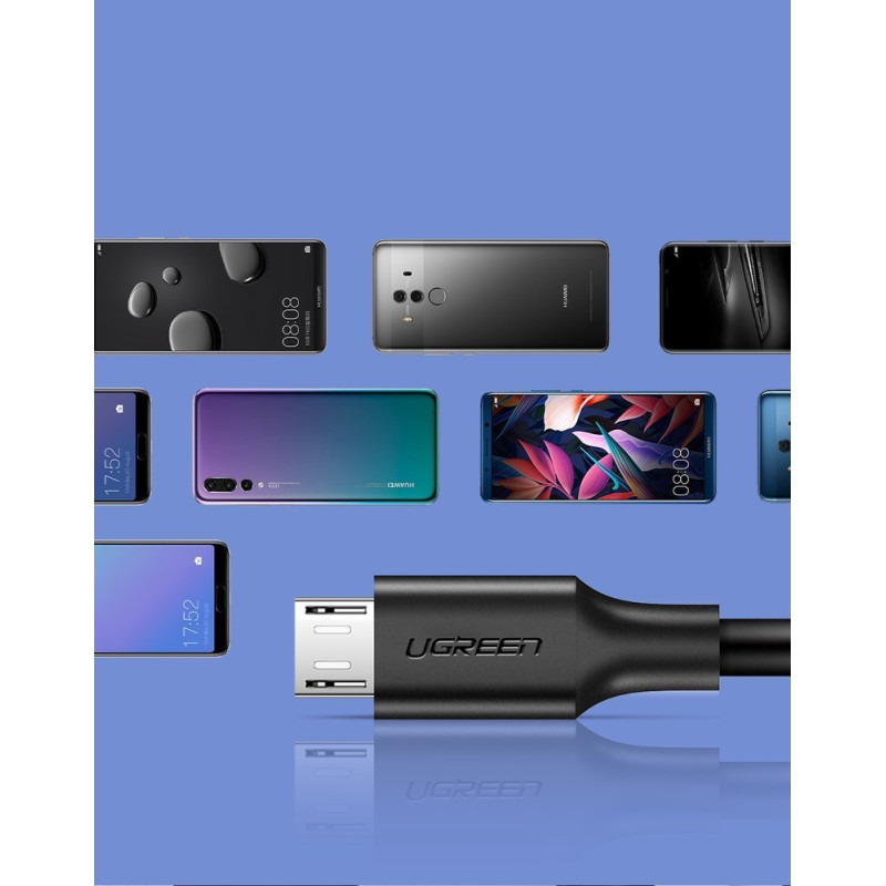 USB - micro USB laidas 2A 2m juodas