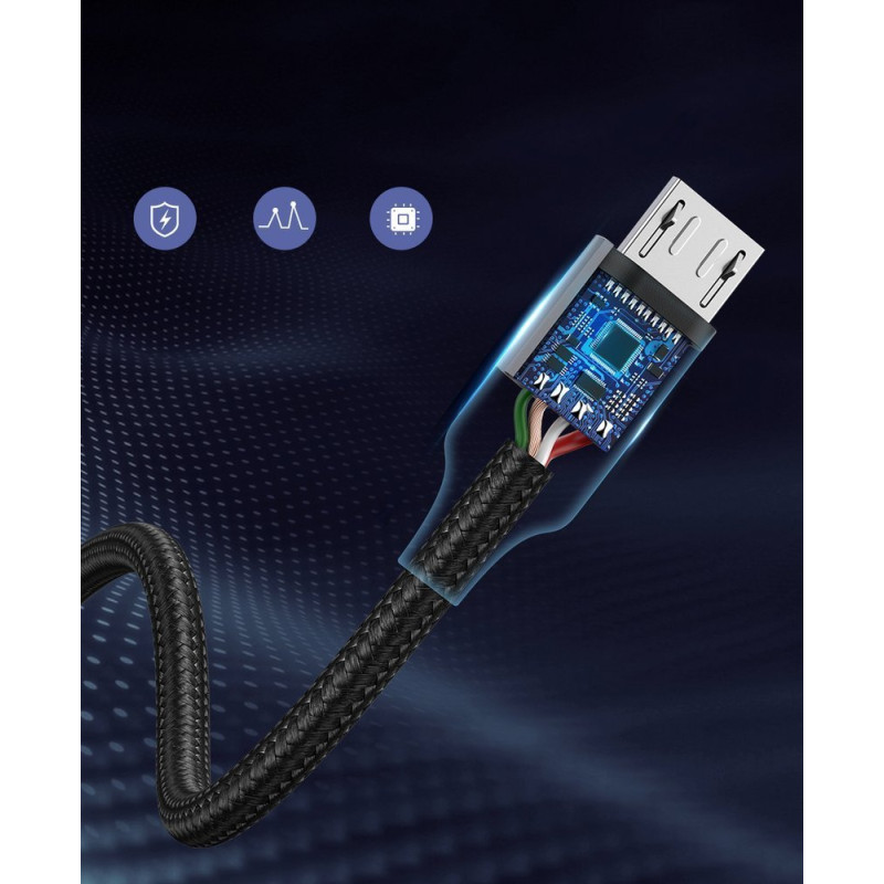 USB-micro USB laidas, 1m, pilkas