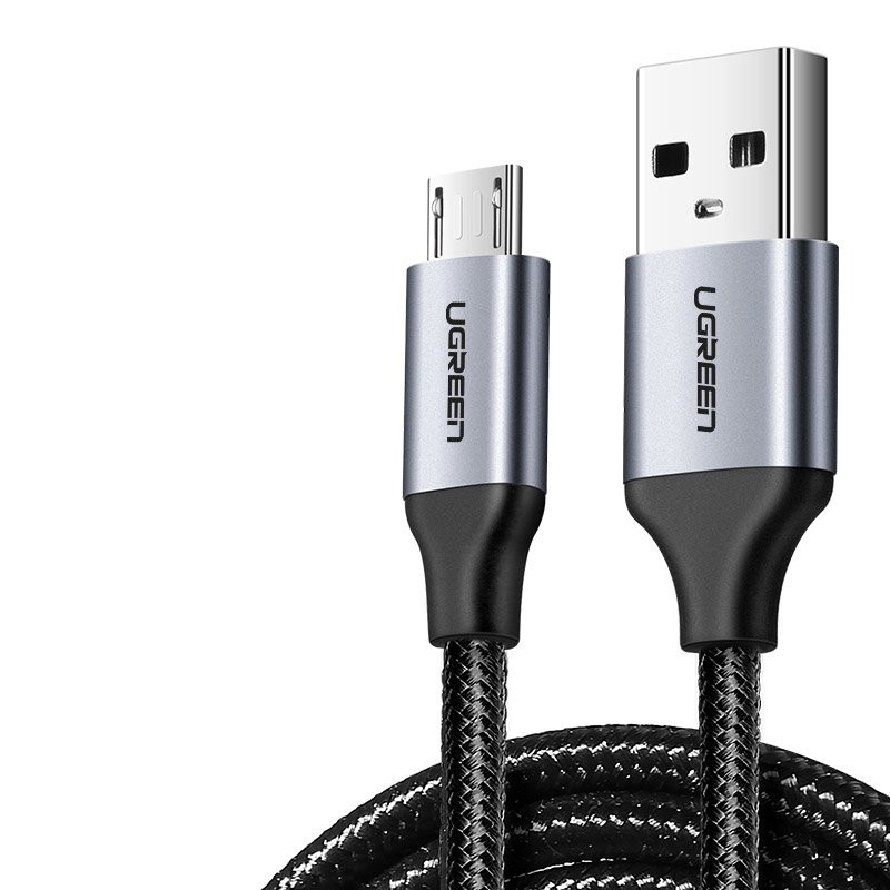 USB-micro USB laidas, 2m, pilkas
