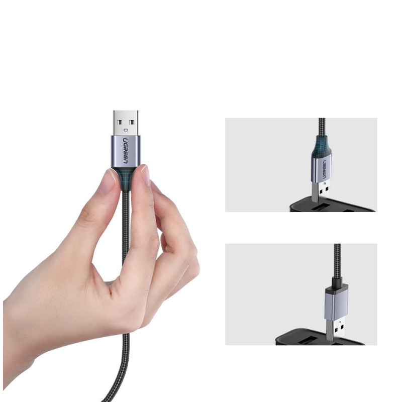 USB-micro USB laidas, 2m, pilkas