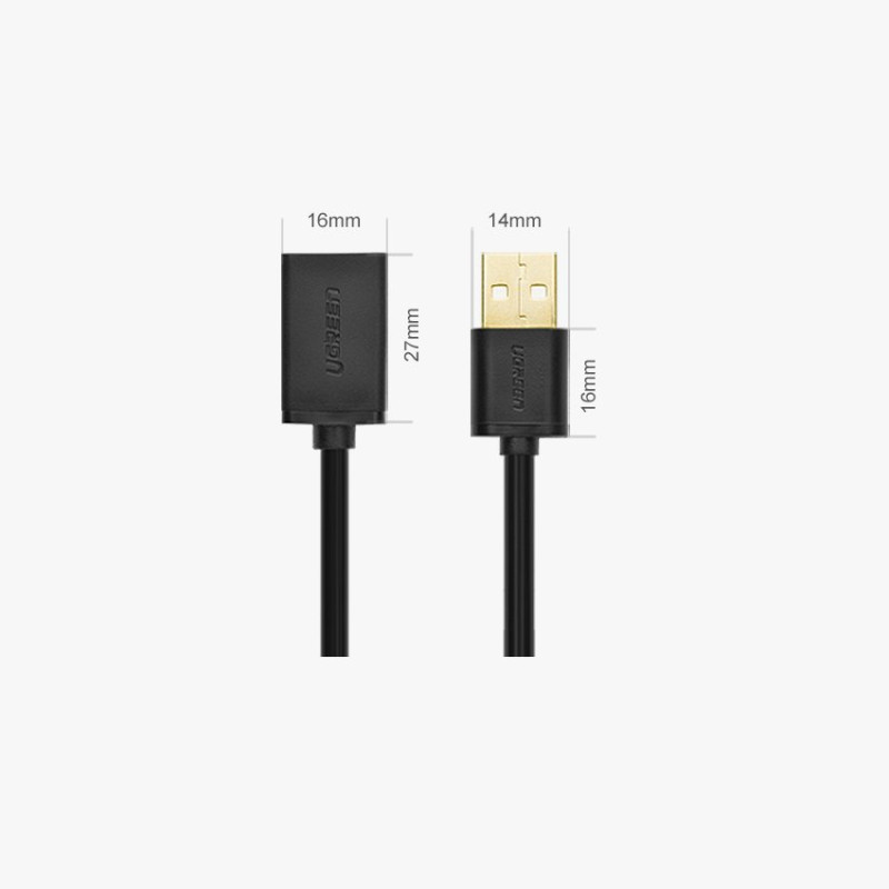 USB kabelio ilgintuvas, 1 m, juodas