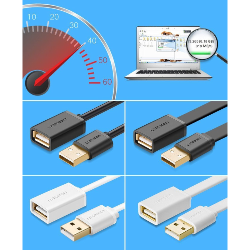 USB kabelio ilgintuvas, 2 m, juodas