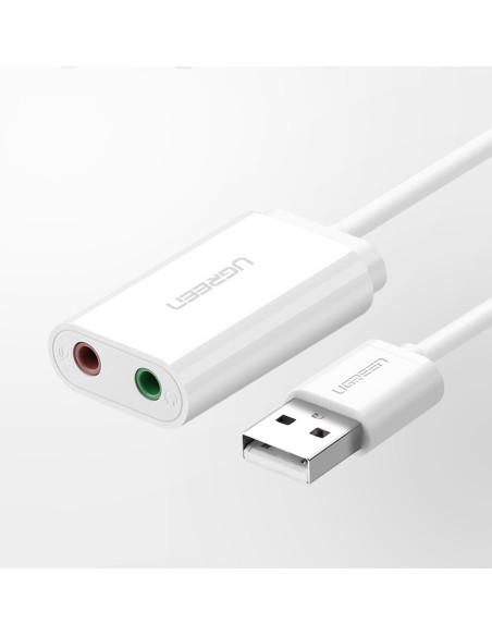 
Išorinės garso plokštės muzikos adapteris USB - 3.5mm mini jack kabelis 15cm juodas
