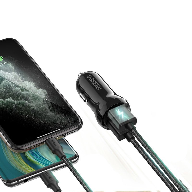 Automobilinis pakrovėjas 2x USB 24W 4.8A juodas