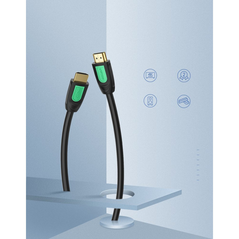 HDMI 2.0 kabelis 4K 60Hz 30AWG 2m juodas