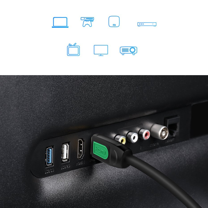 HDMI 2.0 kabelis 4K 60Hz 30AWG 2m juodas