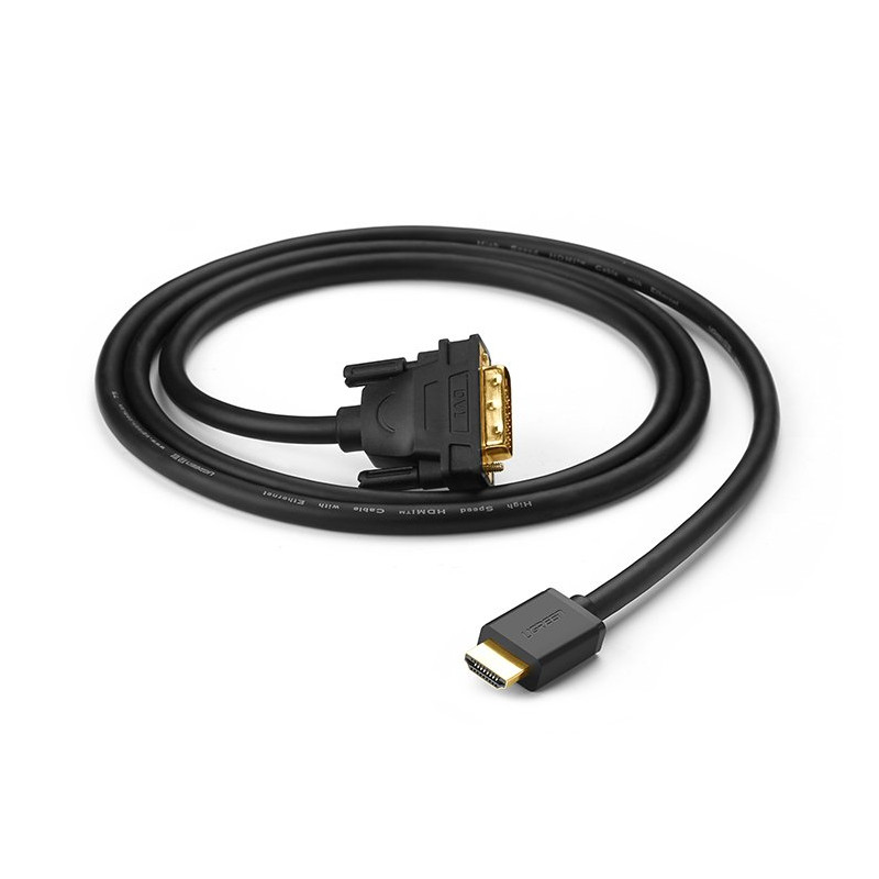 HDMI į DVI adapterio kabelis 4K 60Hz 30AWG 1m juodas