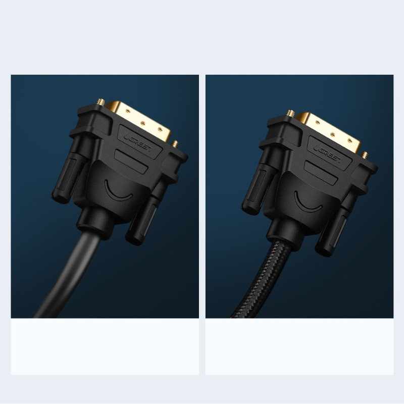 HDMI į DVI adapterio kabelis 4K 60Hz 30AWG 1m juodas