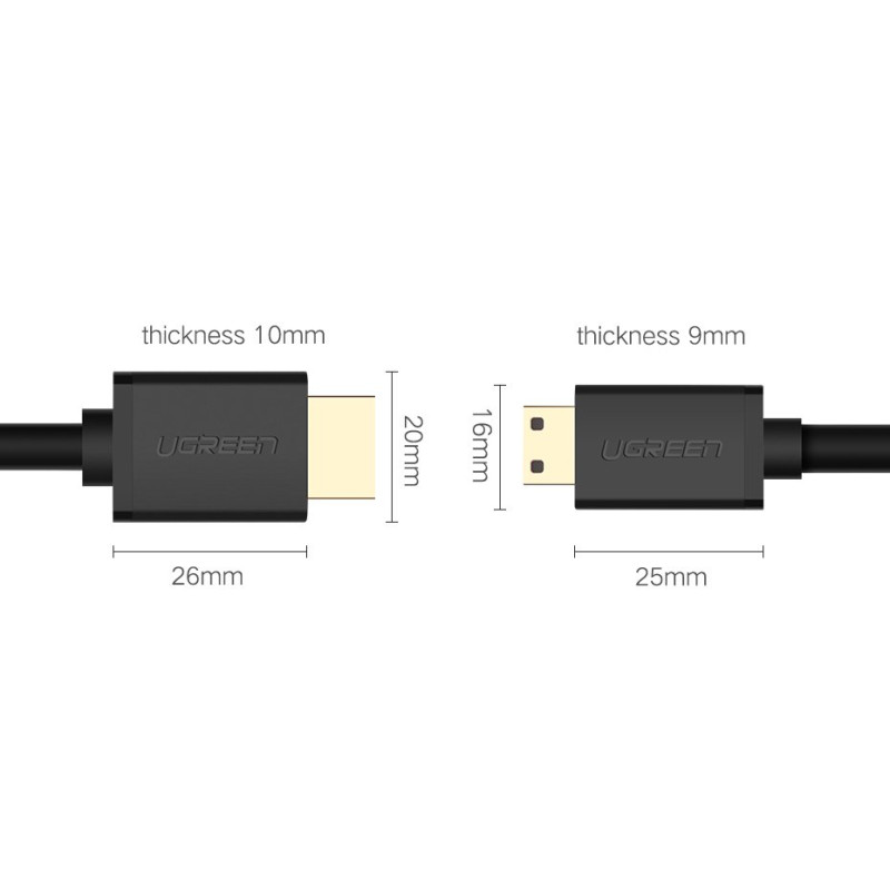 HDMI į mini HDMI adapterio laidas 2.0v 4K 60Hz 30AWG 1.5m juodas
