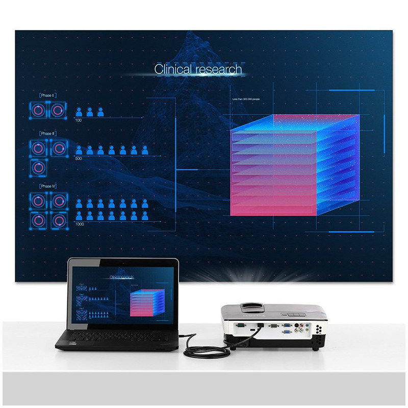 HDMI į mikro HDMI adapterio laidas 2.0v 4K 60Hz 30AWG 1.5m juodas