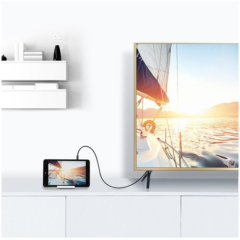 HDMI į mikro HDMI adapterio laidas 2.0v 4K 60Hz 30AWG 1.5m juodas
