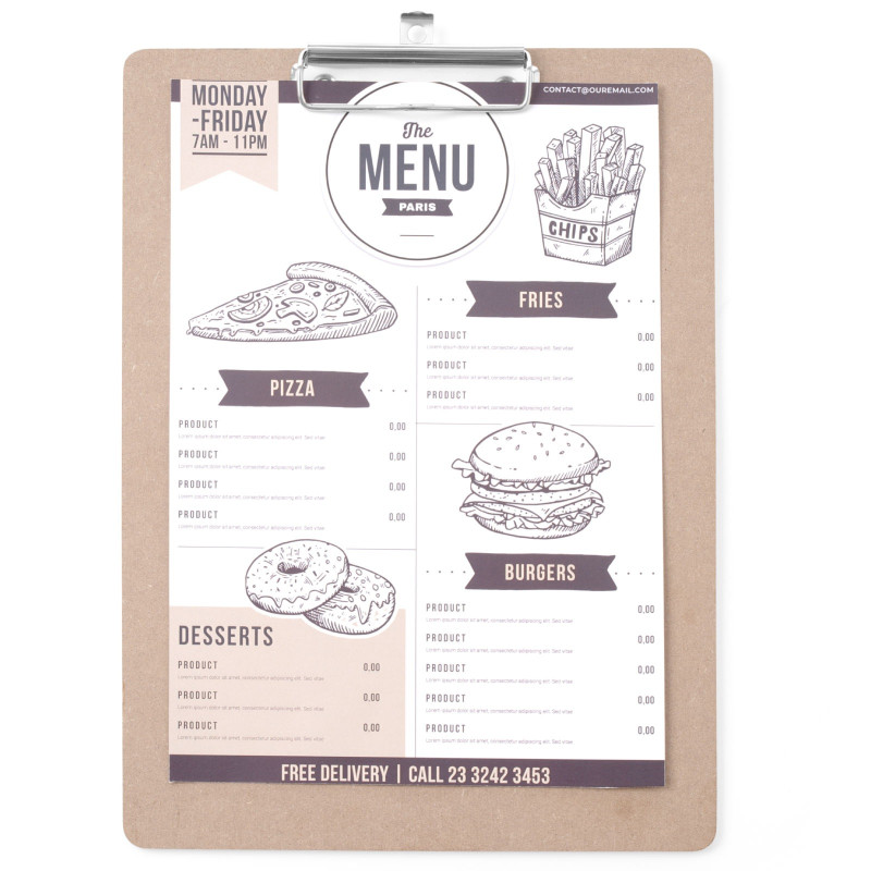 Meniu bloknotas su iškarpine 240x330 mm – Hendi 664155