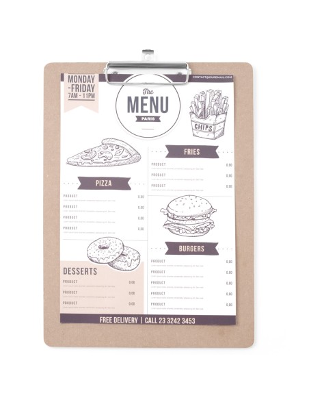 Meniu bloknotas su iškarpine 240x330 mm – Hendi 664155 Meniu bloknotas su iškarpine 240x330 mm – Hendi 664155