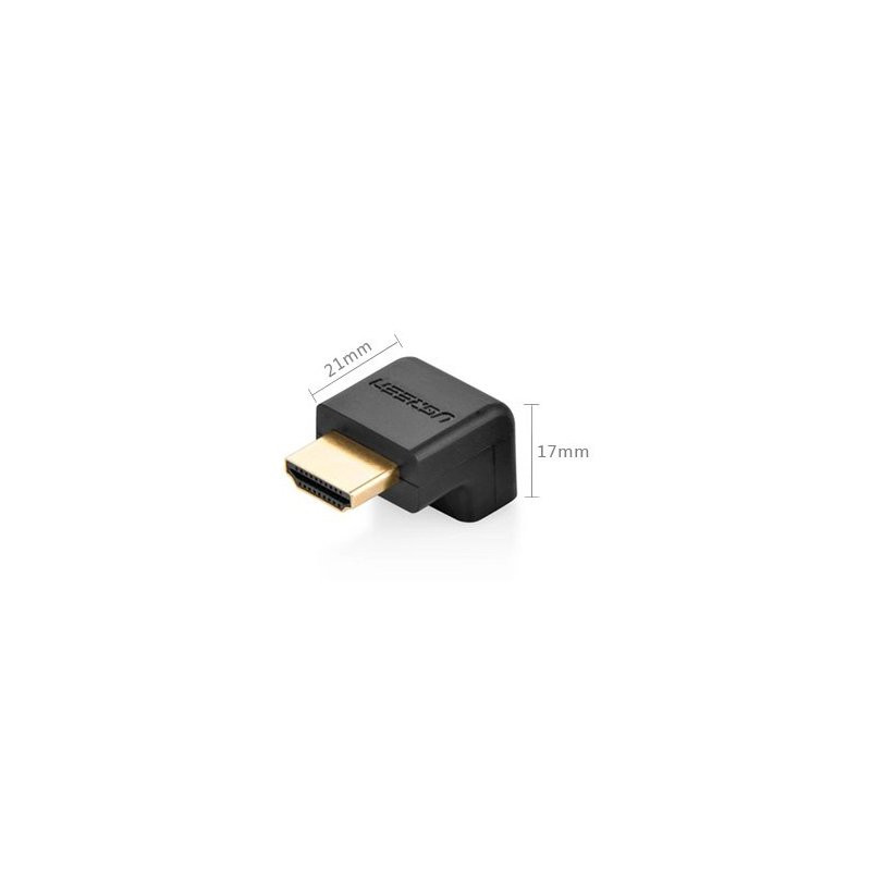 Kampinis kištukas HDMI kabeliui, juodas