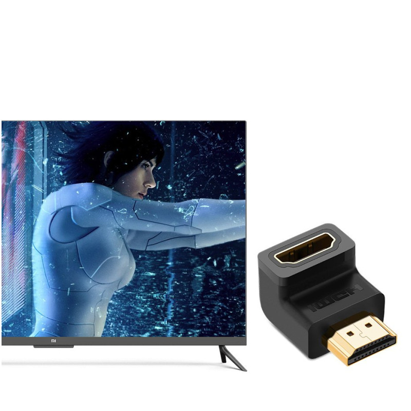 Kampinis kištukas HDMI kabeliui, juodas