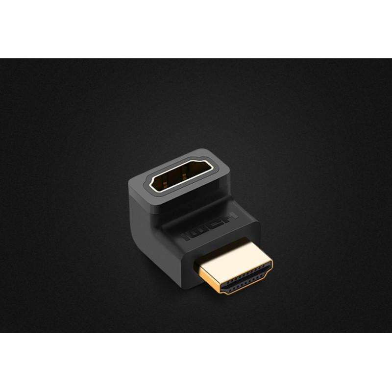 Kampinis kištukas HDMI kabeliui, juodas