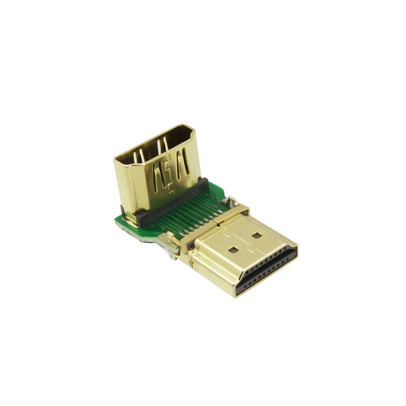 Kampinis kištukas HDMI kabeliui, juodas