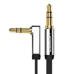 
Plokščias kabelis AUX garso kabelis 3,5 mm mini lizdas 1 m sidabrinis
