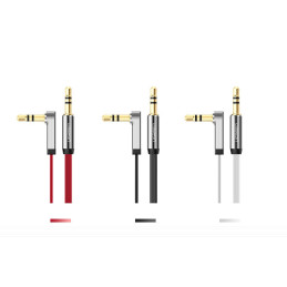 
Plokščias kabelis AUX garso kabelis 3,5 mm mini lizdas 2 m sidabrinis

