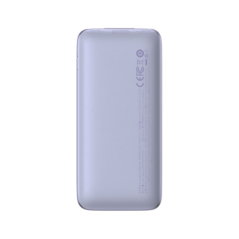 Bipow Pro maitinimo blokas 10000mAh 22,5W + USB laidas 3A 0,3m violetinė