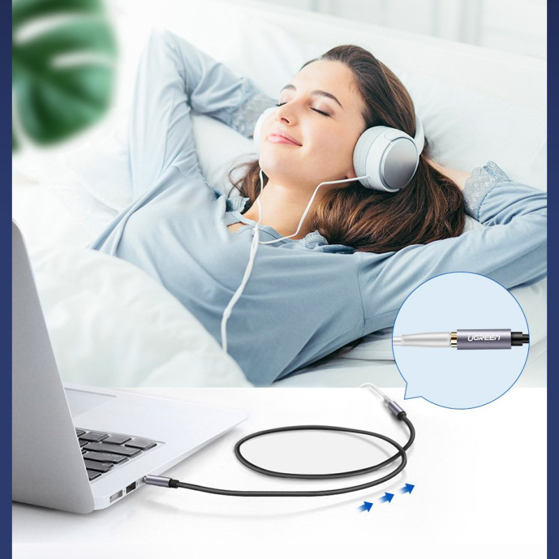 
AUX 3,5 mm mini lizdo ausinių prailginimo laidas, 3 m sidabrinis
