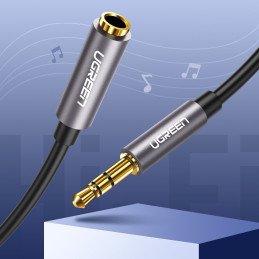 
AUX 3,5 mm mini lizdo ausinių prailginimo laidas, 3 m sidabrinis
