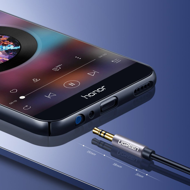 
AUX 3,5 mm mini lizdo ausinių prailginimo laidas, 3 m sidabrinis
