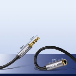 
AUX 3,5 mm mini lizdo ausinių prailginimo laidas, 3 m sidabrinis
