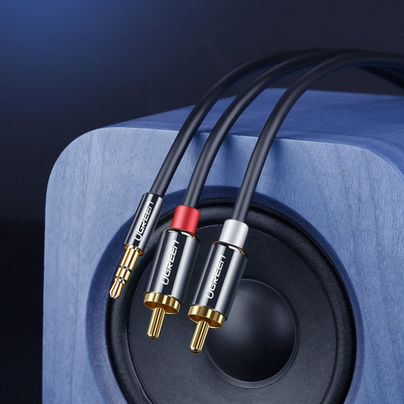 Kabelio garso kabelis 3,5 mm mini lizdas - 2RCA 3m juodas